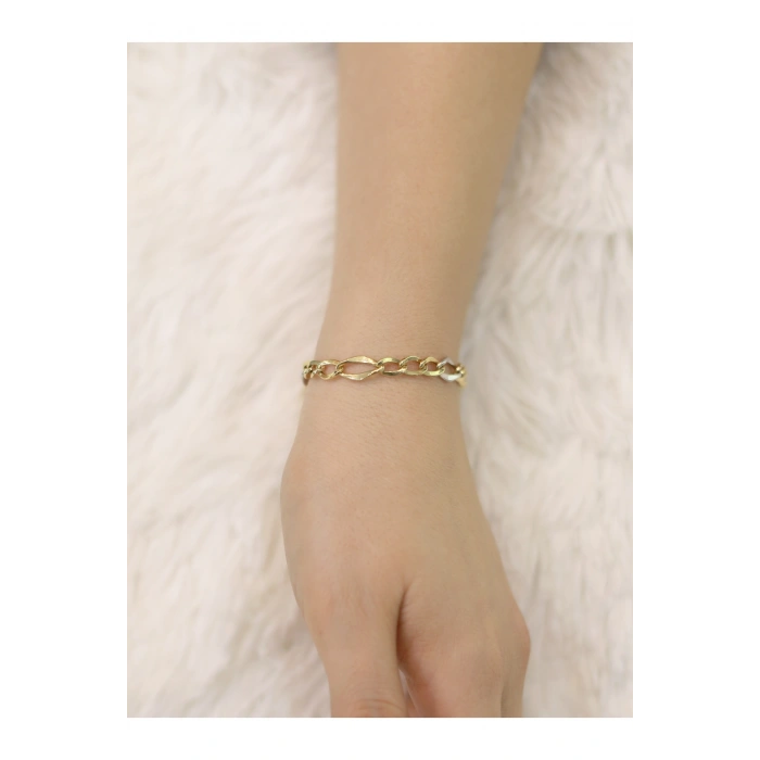 14 Ayar Altın 3lü Silver Hallow Bileklik