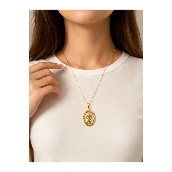 14 AYAR ALTIN CAMEO MODEL KOLYE