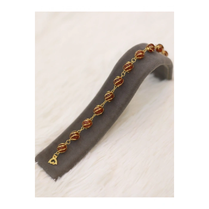 14 Ayar Altın Doğal Taşlı Mardin İşi Bileklik