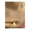 14 Ayar Altın Oval N Harfli Kolye