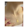 14 Ayar Altın Oval N Harfli Kolye