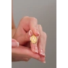 14 AYAR ALTIN RETRO N HARFİ KOLYE UCU