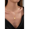 14 AYAR ALTIN OVAL Ü HARFLİ KOLYE