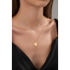 14 AYAR ALTIN OVAL M HARFLİ KOLYE