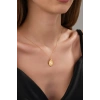 14 AYAR ALTIN OVAL N HARFLİ KOLYE