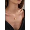 14 AYAR ALTIN OVAL N HARFLİ KOLYE