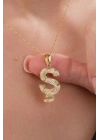 14 Ayar Altın Büyük Füzyon Ş Harfli Kolye