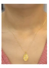 14 Ayar Altın Aynalı Oval Z Harfli Kolye