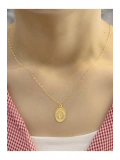 14 Ayar Altın Aynalı Oval Ö Harfli Kolye