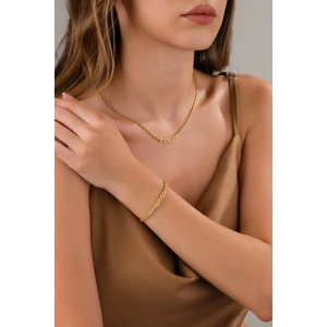 14 AYAR ALTIN SÜZME MODEL BURGU SET BİLEKLİK&KOLYE