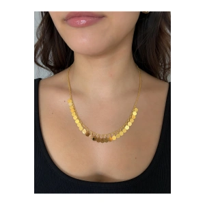 14 AYAR ALTIN ZARİF PULLU KOLYE