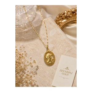 14 AYAR ALTIN CAMEO MODEL KOLYE