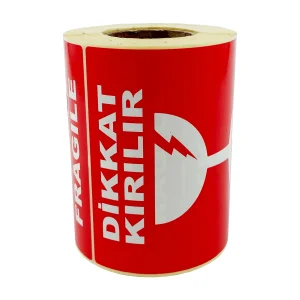 Dikkat Kırılır Etiketi 100x100 250li