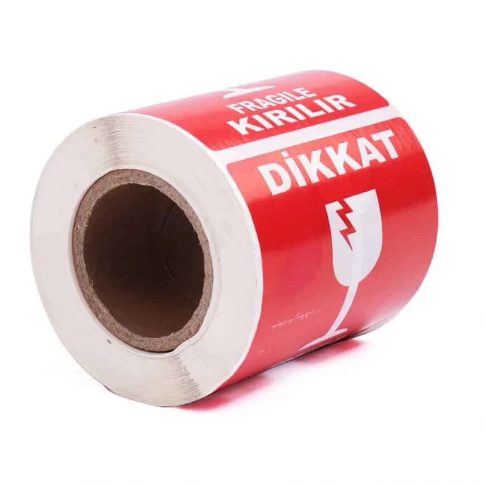 Dikkat Kırılır Etiketi 80x80 250li