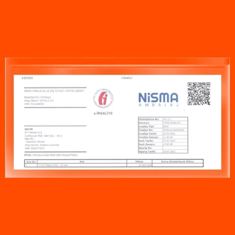 Fatura Cebi Zarf 26x14 - 9.000 Adet