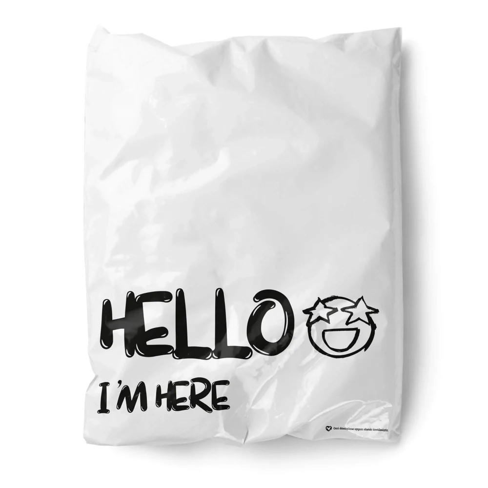 Hello Im Here Kargo Poşeti 34x45+5 Cepli - 300 Adet