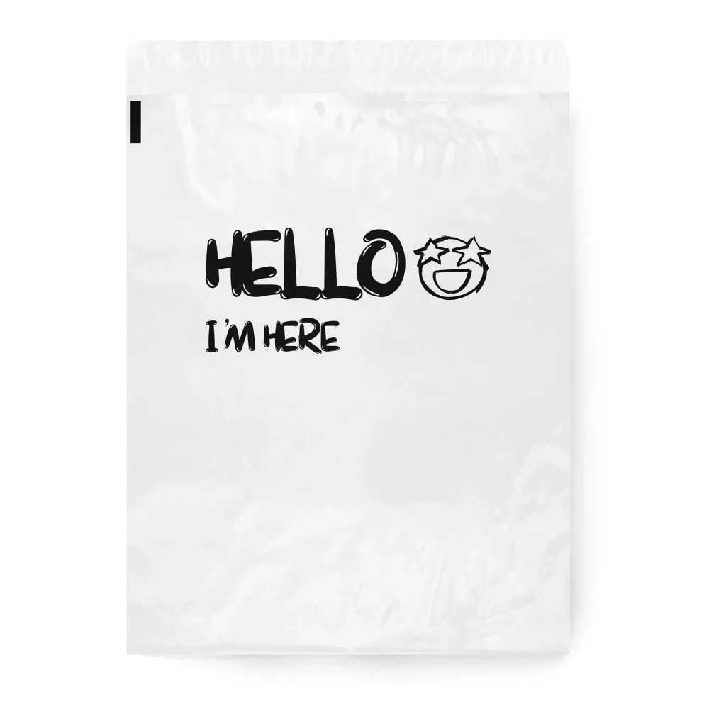 Hello Im Here Kargo Poşeti 34x45+5 Cepsiz 50 Adet