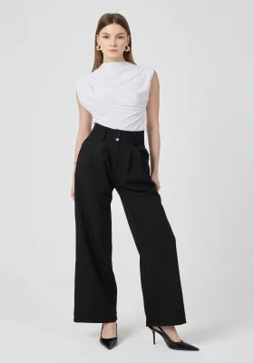 Kadın Yüksek Bel Palazzo Pantolon Siyah