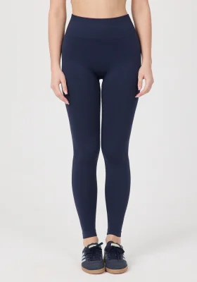 Kadın Yüksek Bel Toparlayıcı Seamless Lacivert Tayt