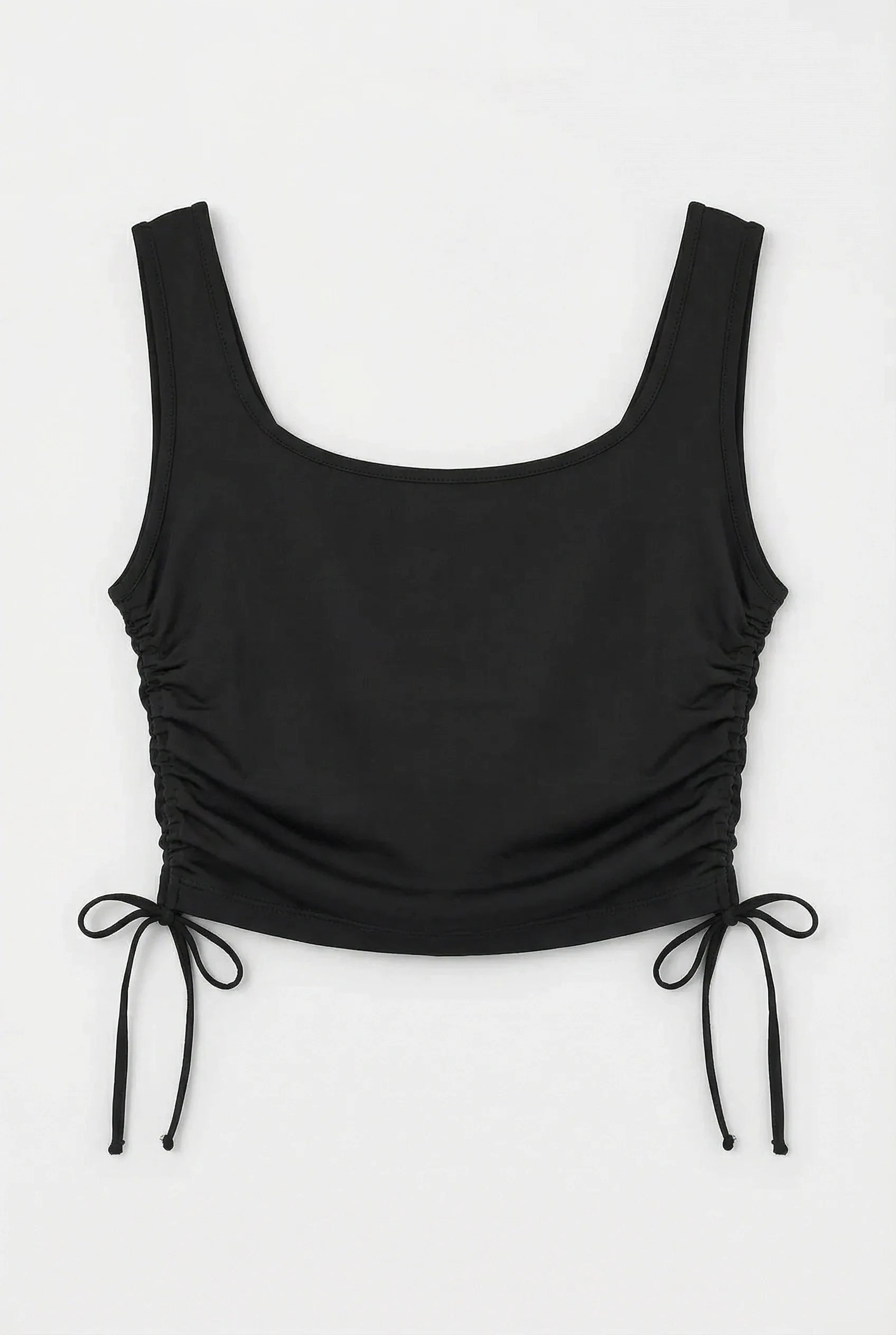 Kadın Siyah Yandan Ayarlanabilir Crop Bluz BLZ-00242