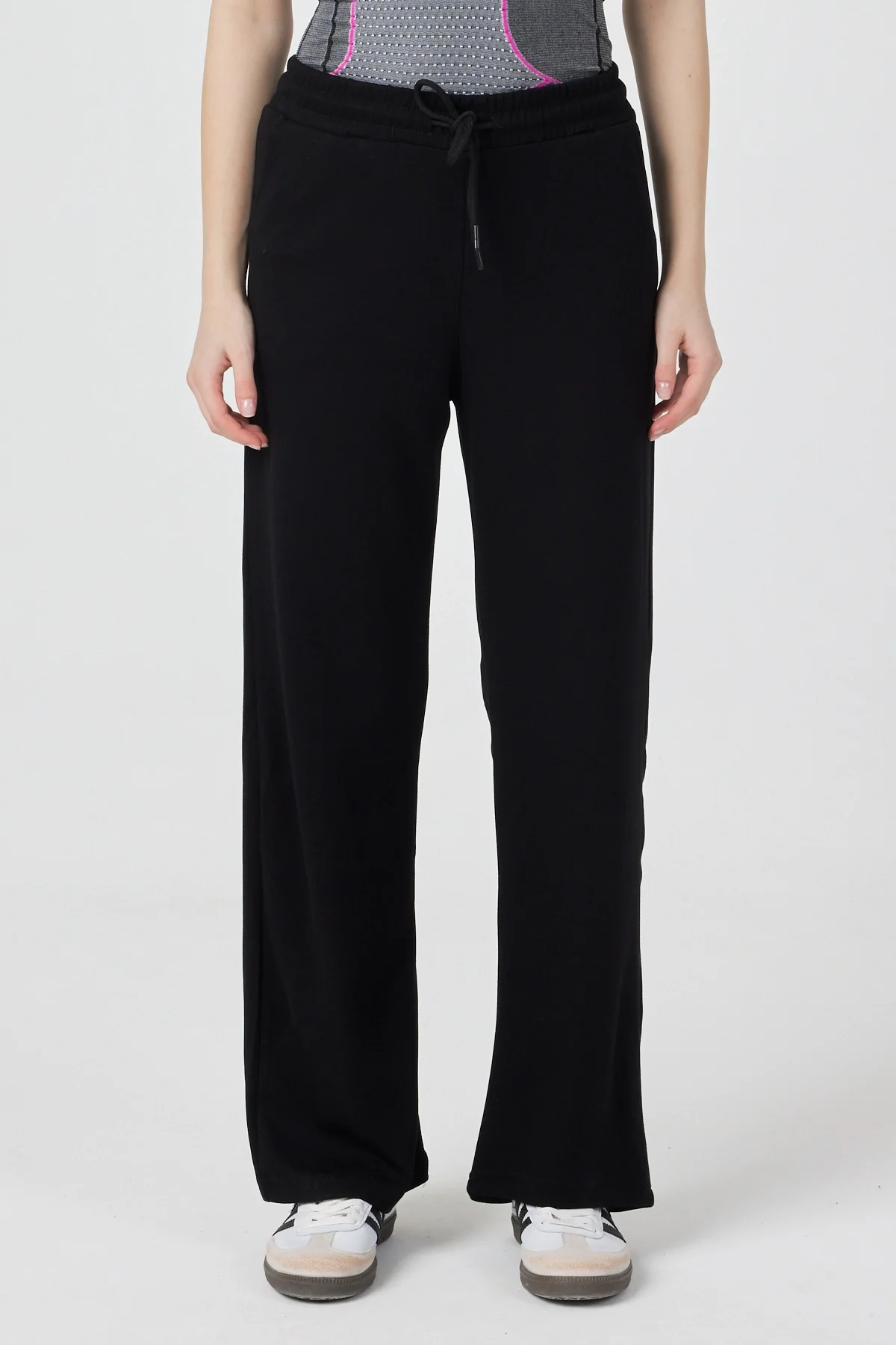 Modal Kumaş Beli Lastikli Siyah Eşofman Altı