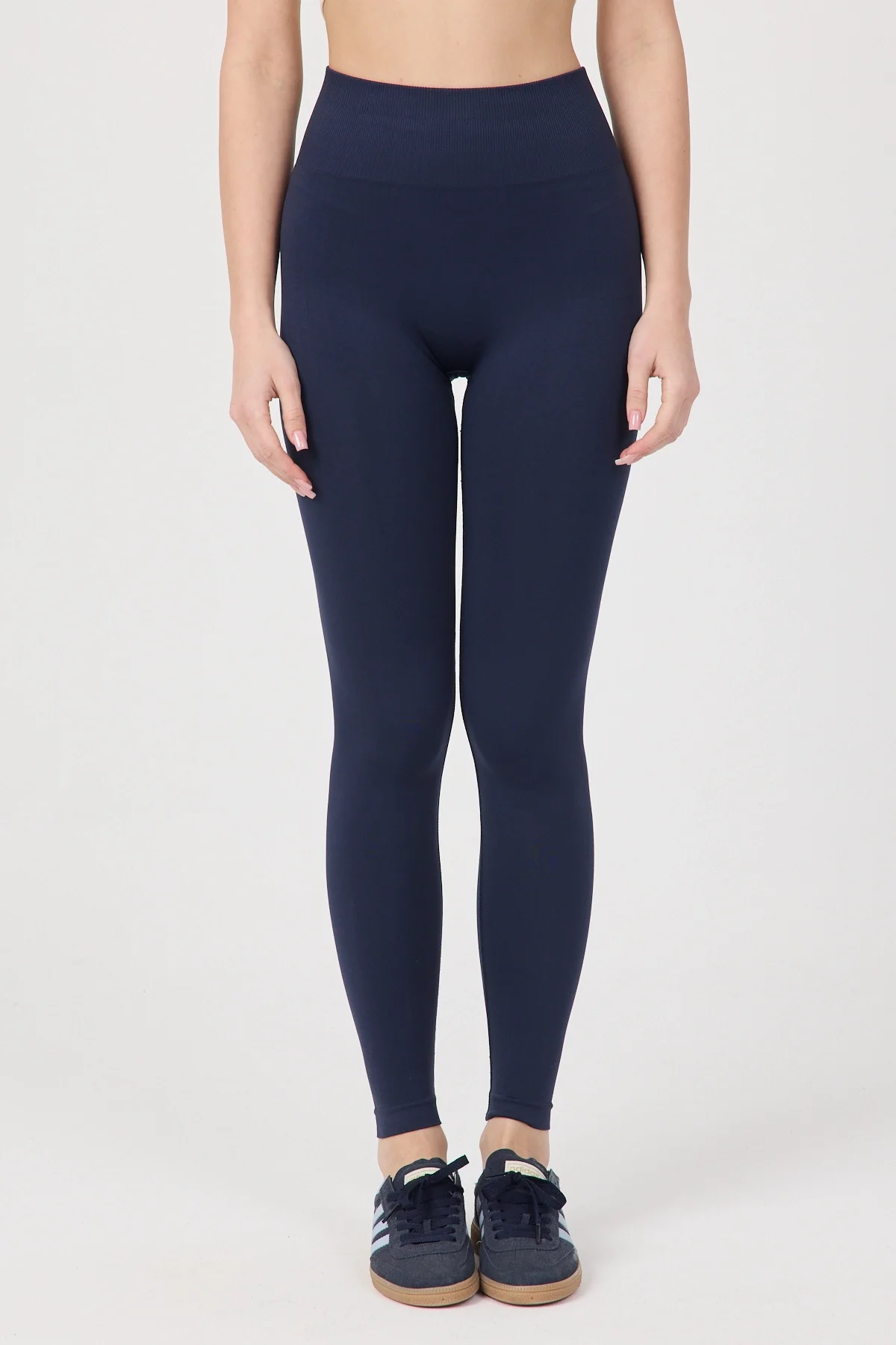 Kadın Yüksek Bel Toparlayıcı Seamless Lacivert Tayt