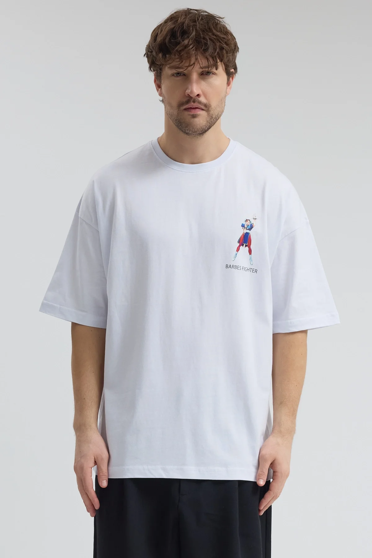 Erkek Relaxed 001 Oversize Beyaz T-Shirt