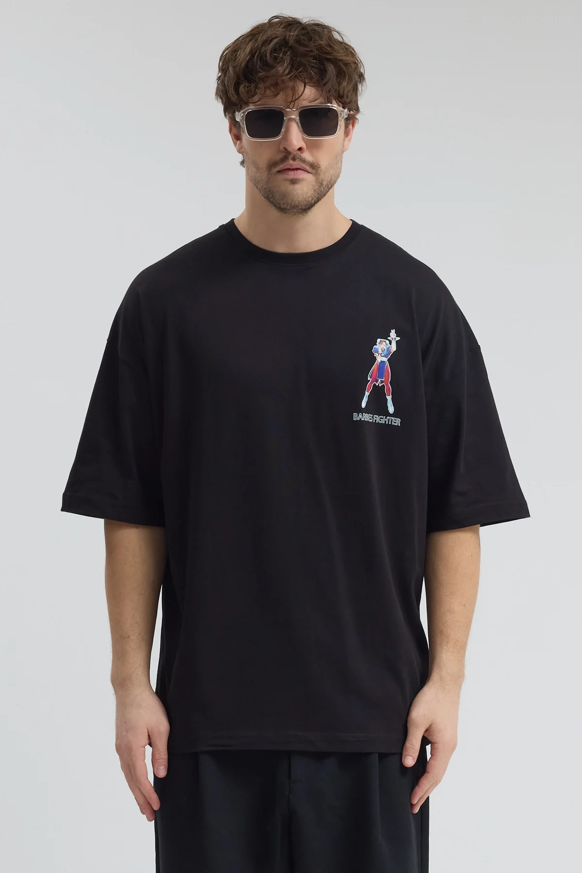 Erkek Relaxed 001 Oversize Siyah T-Shirt