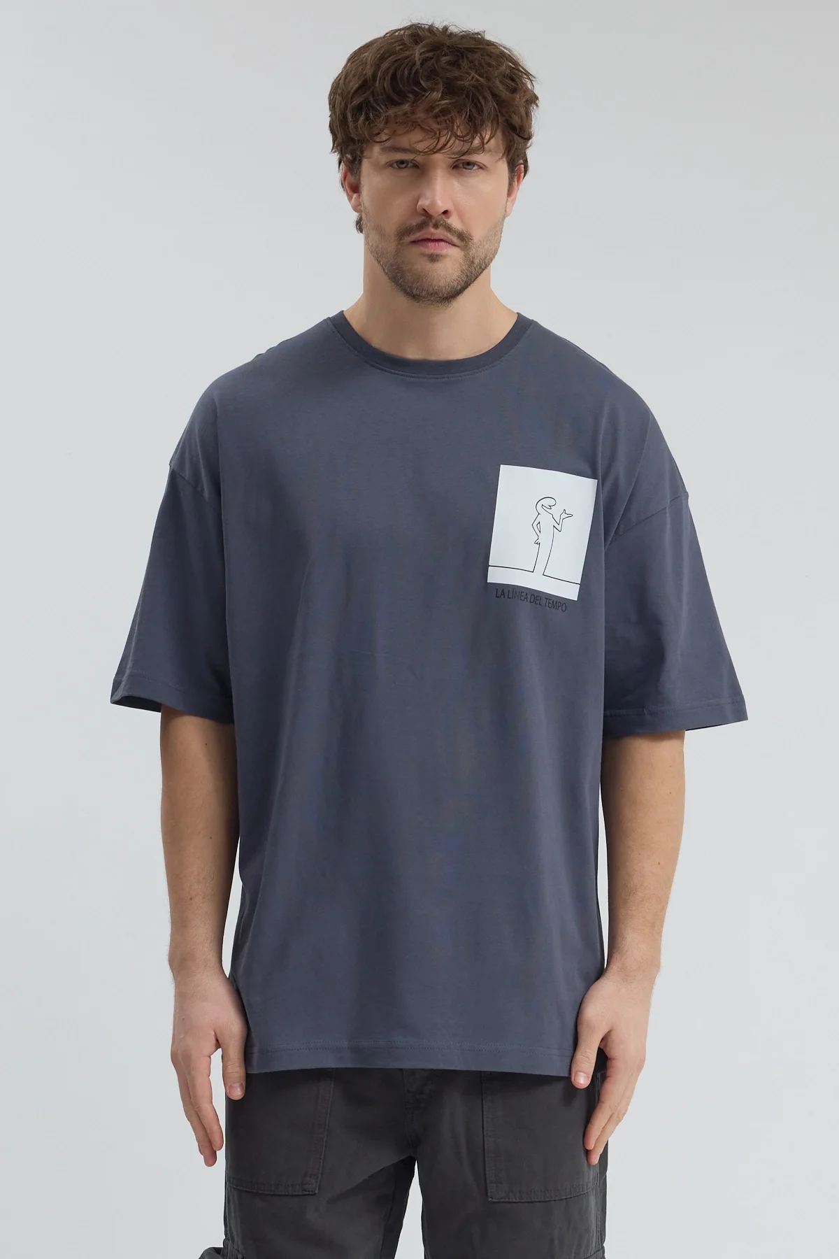 Erkek Relaxed 002 Oversize Antrasit T-Shirt
