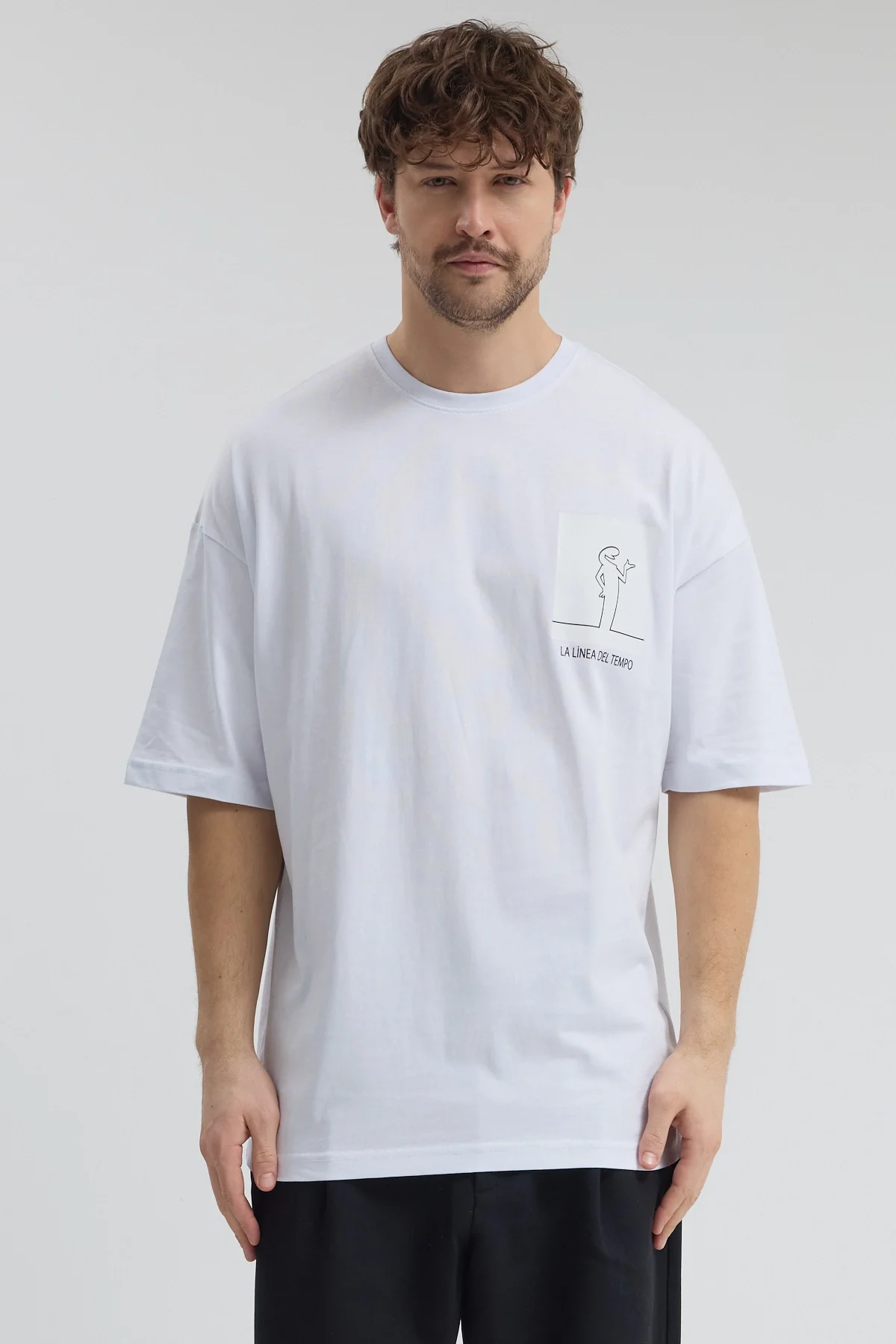 Erkek Relaxed 002 Oversize Beyaz T-Shirt