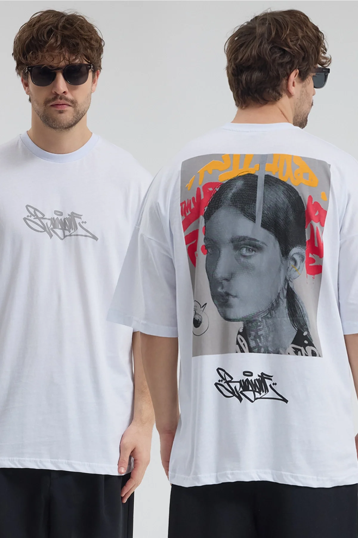 Erkek Relaxed 003 Oversize Beyaz T-Shirt