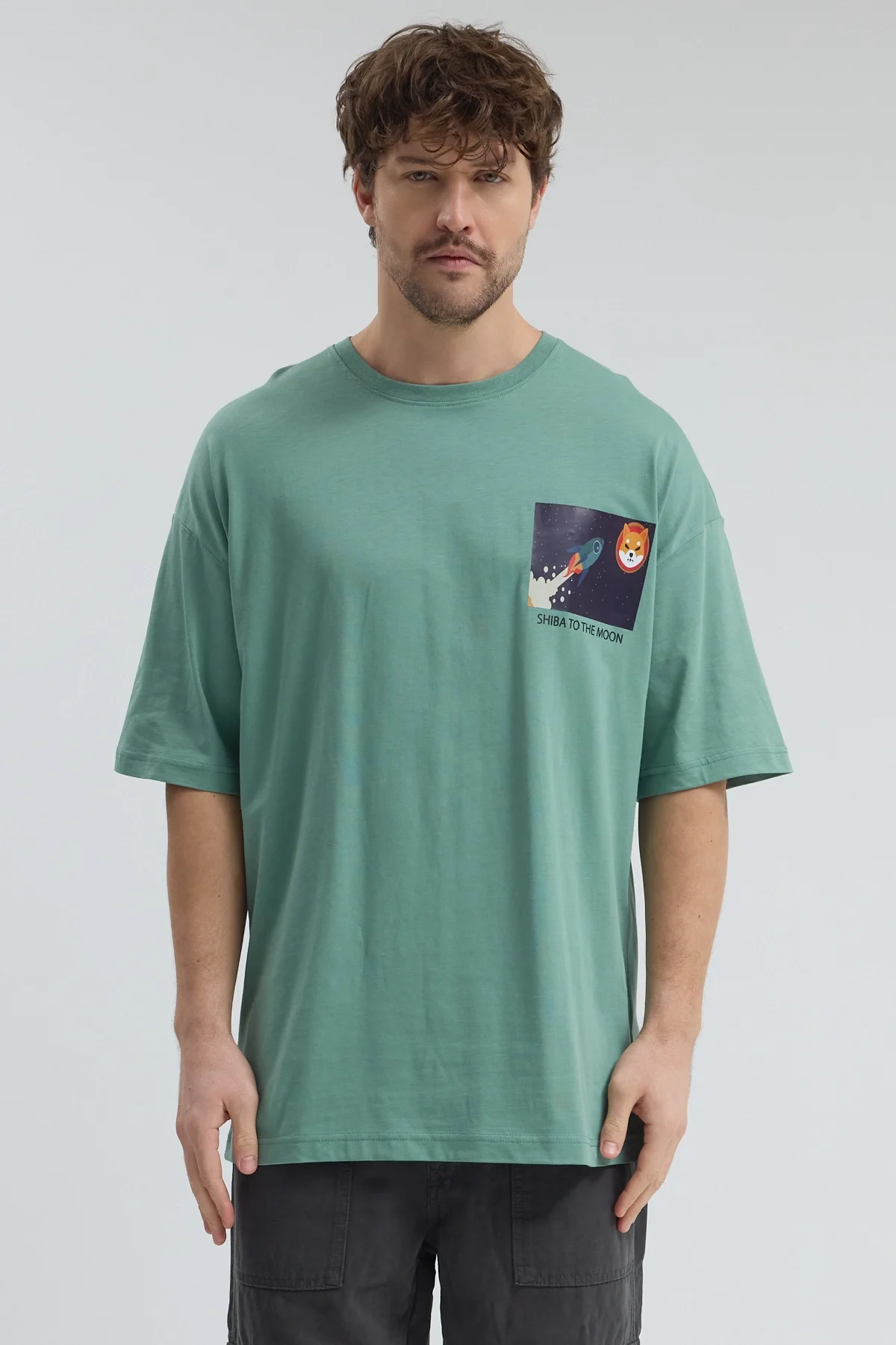 Erkek Relaxed 004 Yeşil T-Shirt