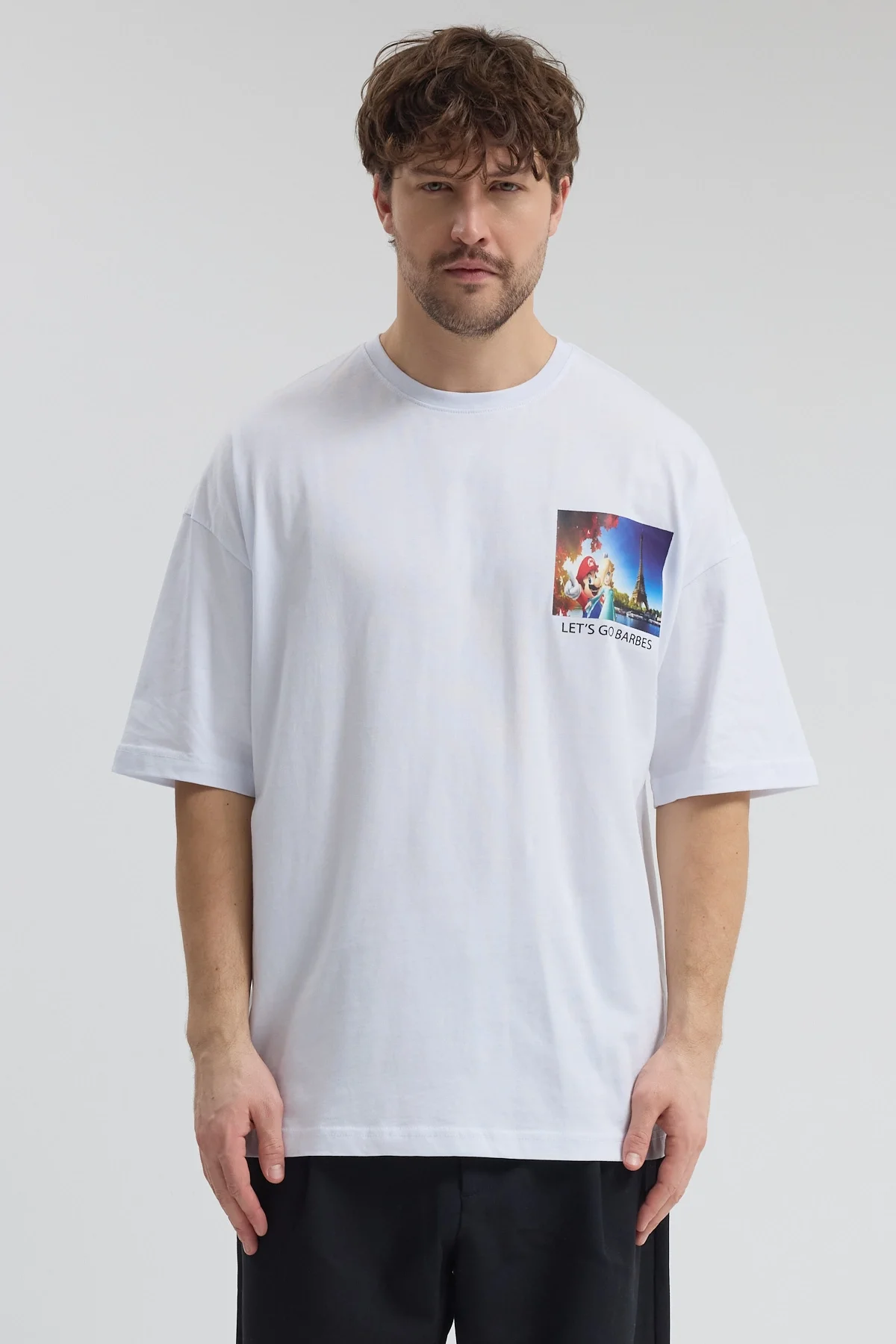 Erkek Relaxed 006 Beyaz T-Shirt