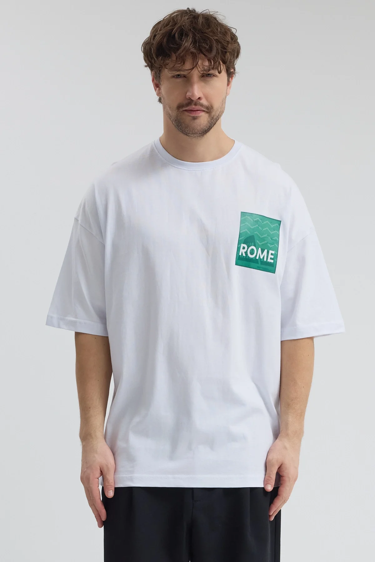 Erkek Relaxed 008 Beyaz T-Shirt