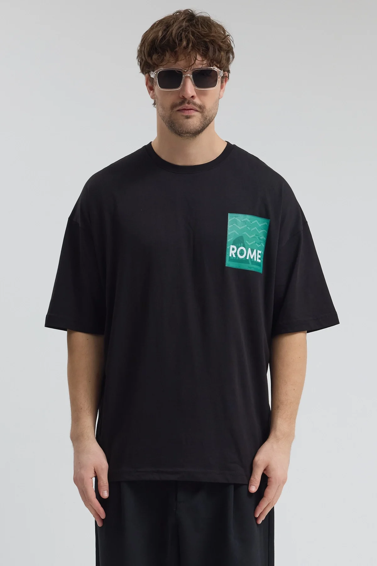 Erkek Relaxed 008 Siyah T-Shirt