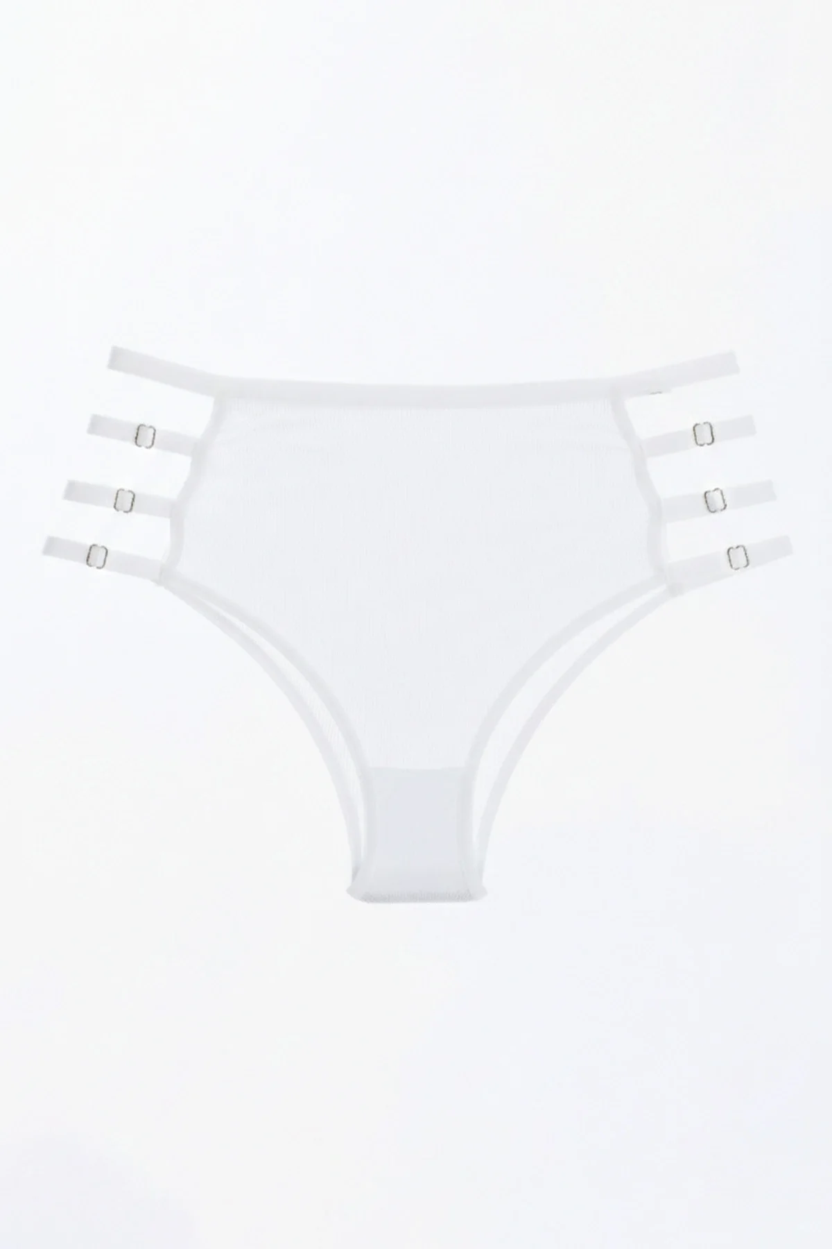 Tül Transparan Lastik Detaylı Yüksek Bel Bikini Külot