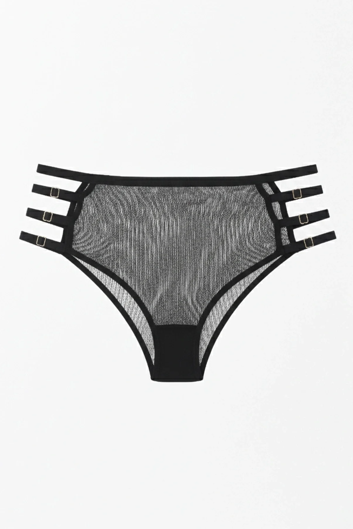 Tül Transparan Lastik Detaylı Yüksek Bel Bikini Külot