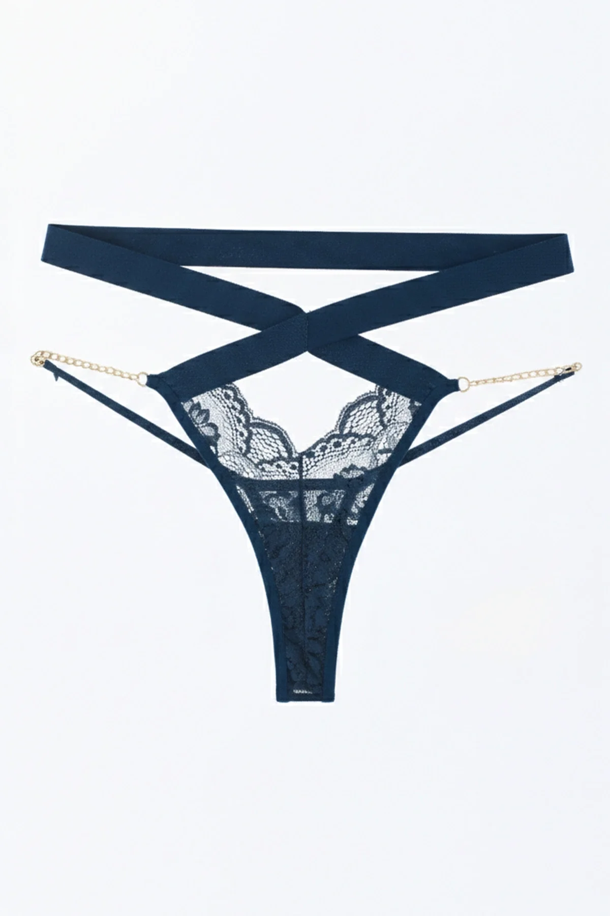 Dantelli Zincir Detaylı Kadın Tanga Külot 4lü