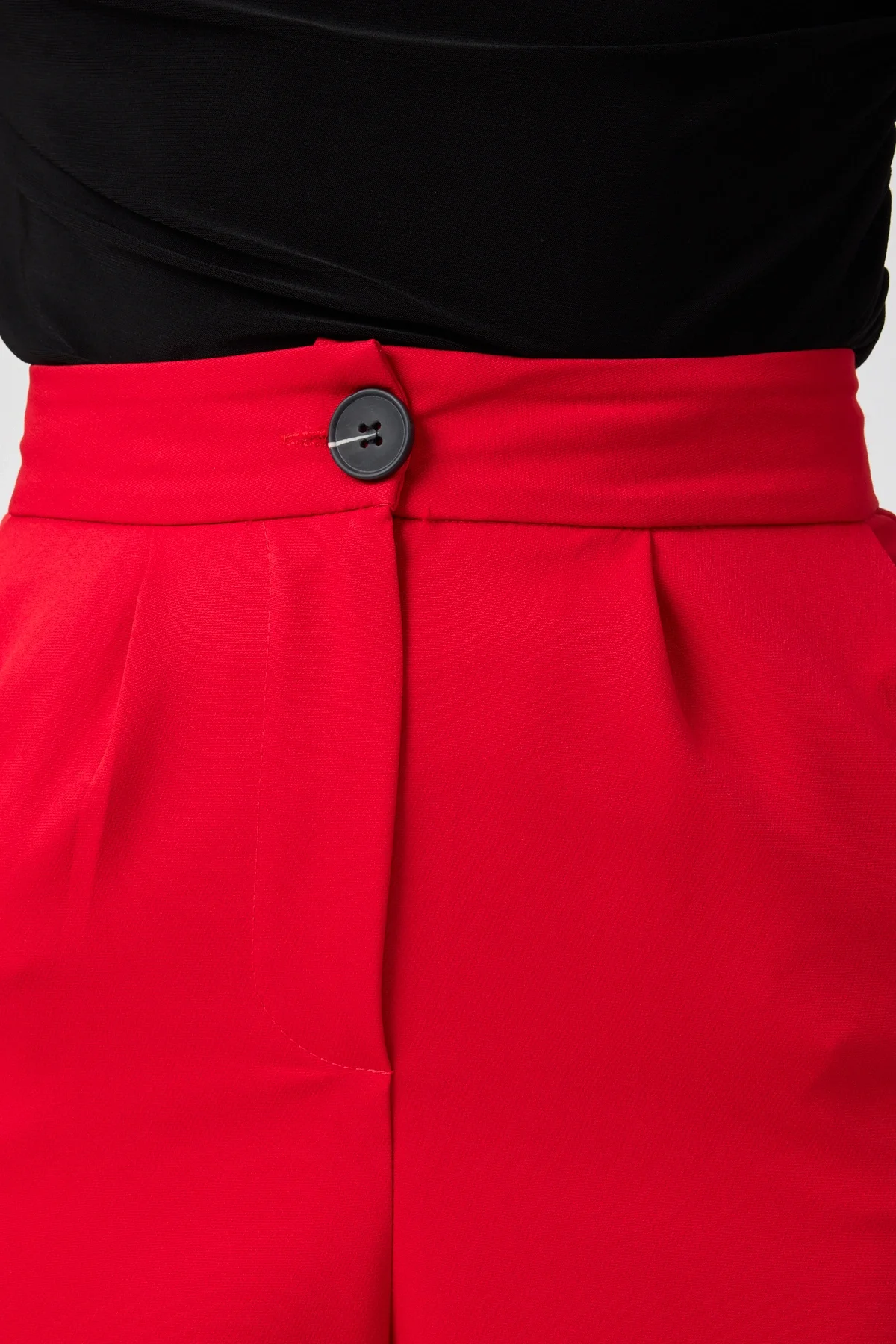 Kadın Yüksek Bel Palazzo Pantolon Kırmızı