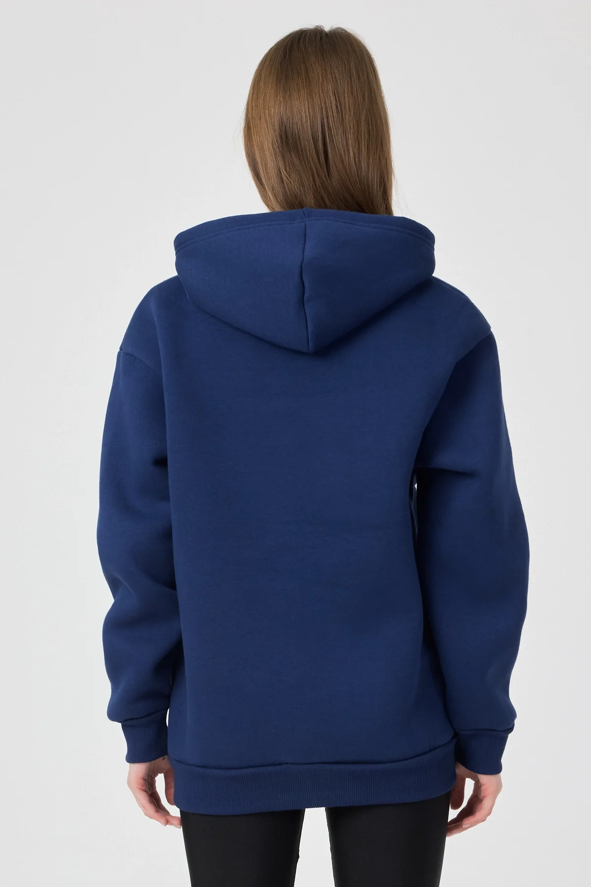 Kadın 3 İplik Lastikli Kapüşonlu Eşofman Takımı Lacivert