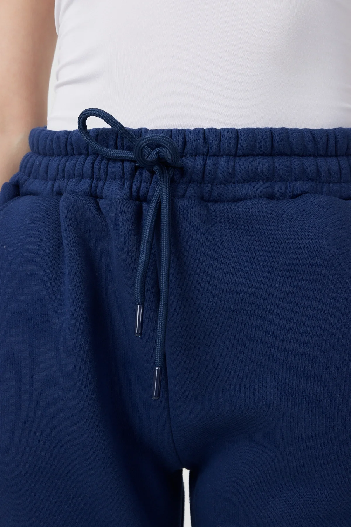 Kadın 3 İplik Lastikli Kapüşonlu Eşofman Takımı Lacivert