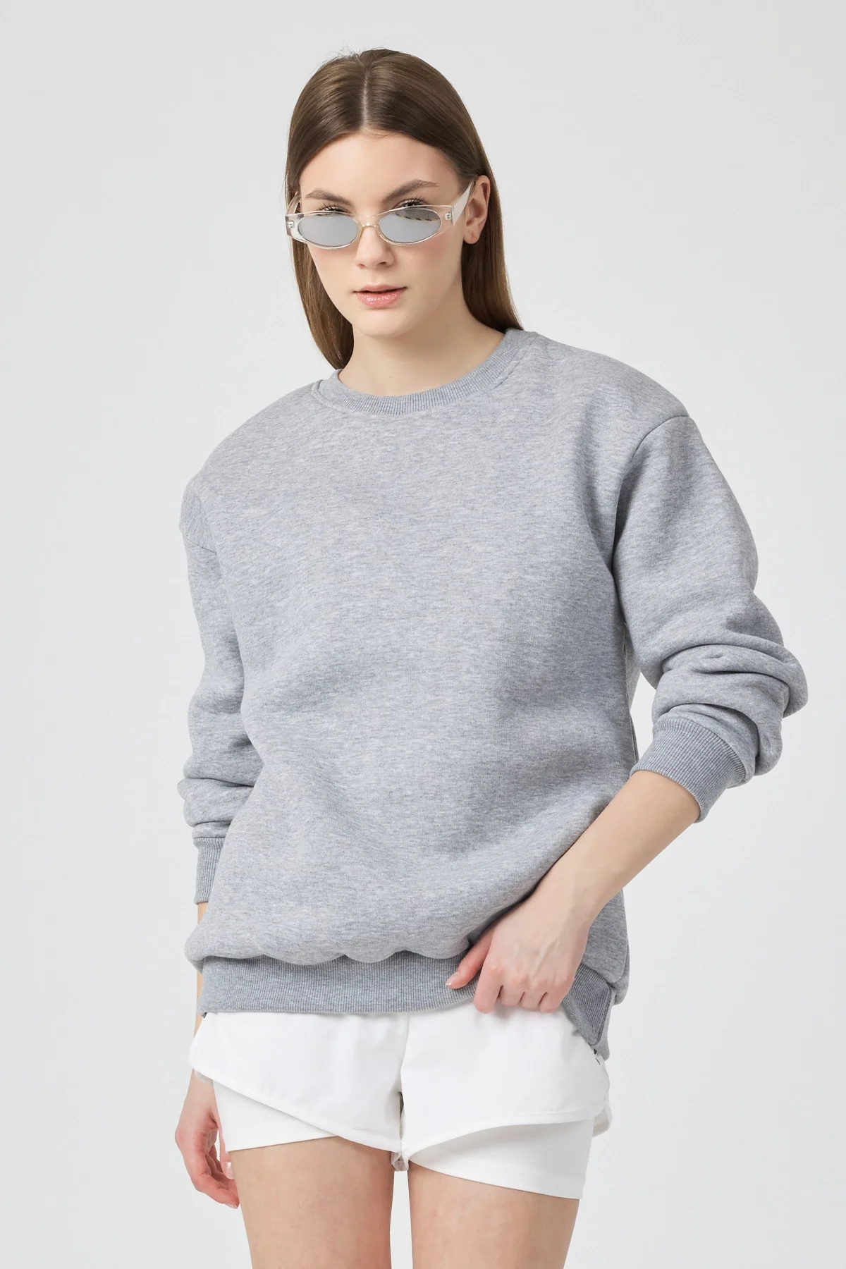 Kadın 3 İplik Lastikli Eşofman Takımı Gri