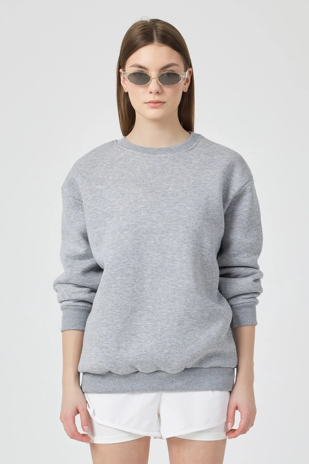 Kadın 3 İplik Lastikli Eşofman Takımı Gri