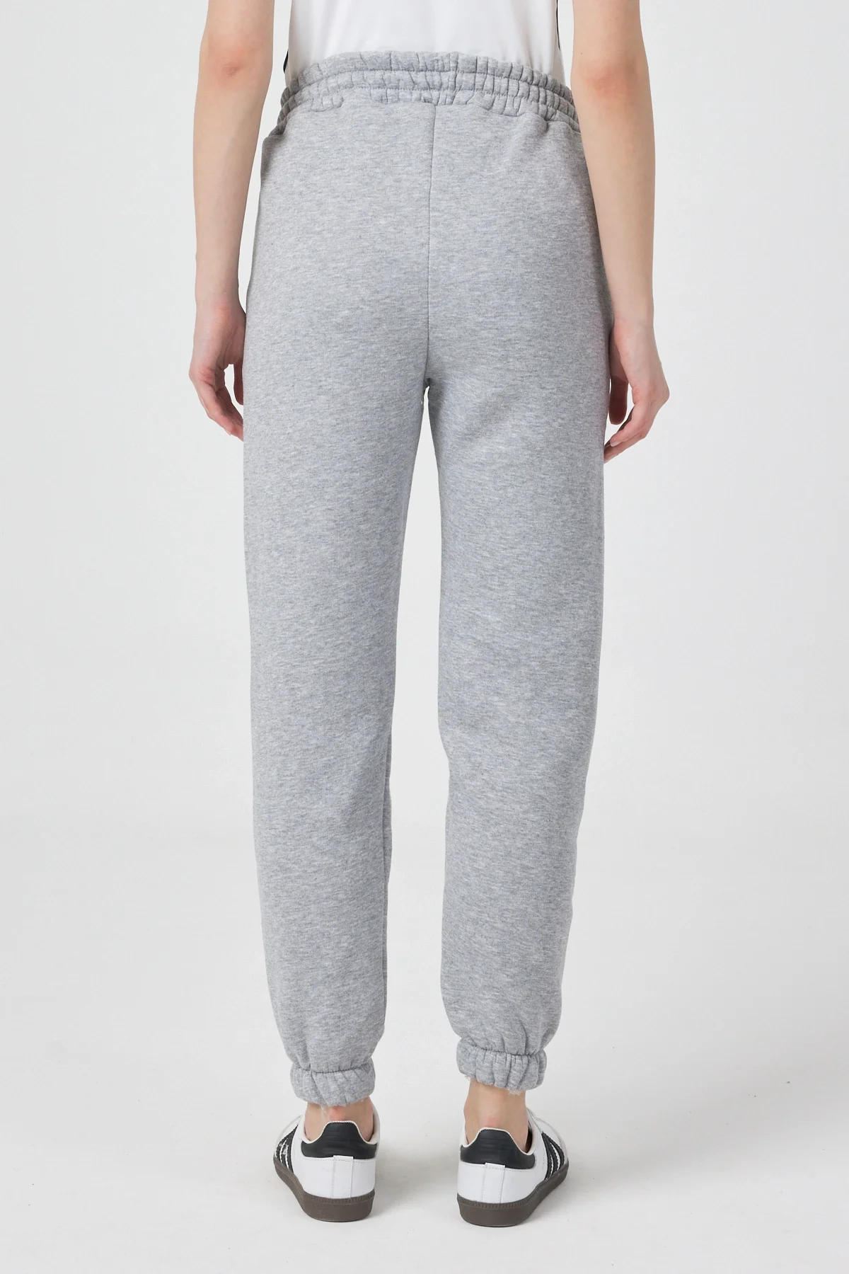 Kadın 3 İplik Lastikli Eşofman Takımı Gri