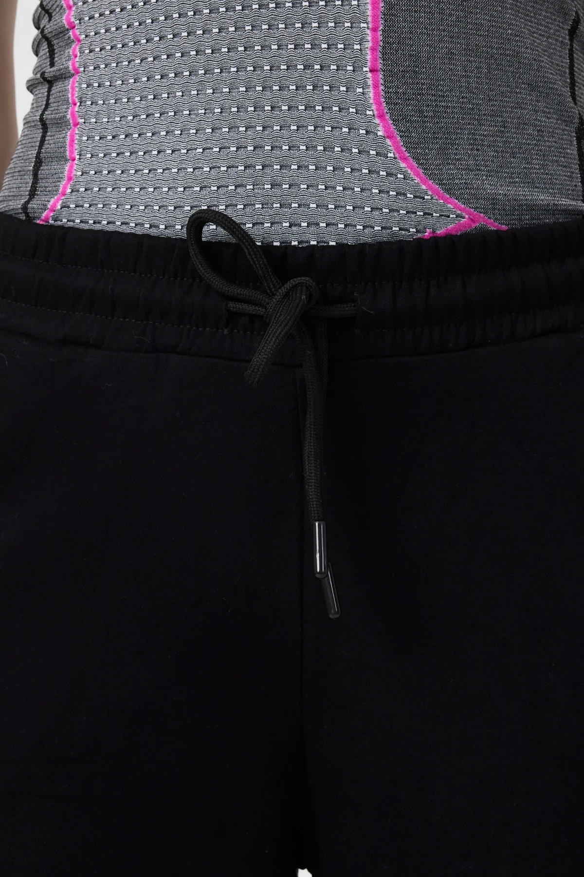 Modal Kumaş Beli Lastikli Siyah Eşofman Altı