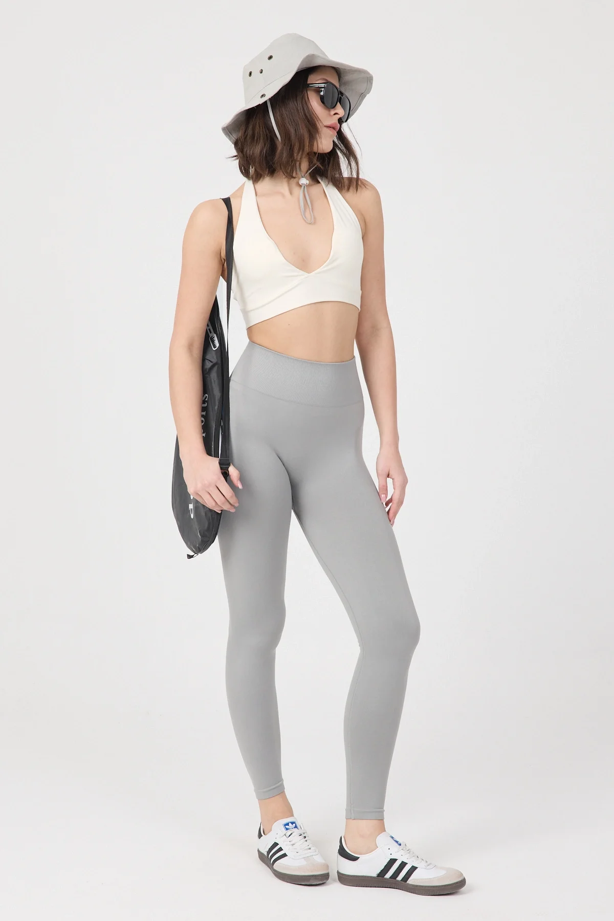 Kadın Yüksek Bel Toparlayıcı Seamless Gri Tayt