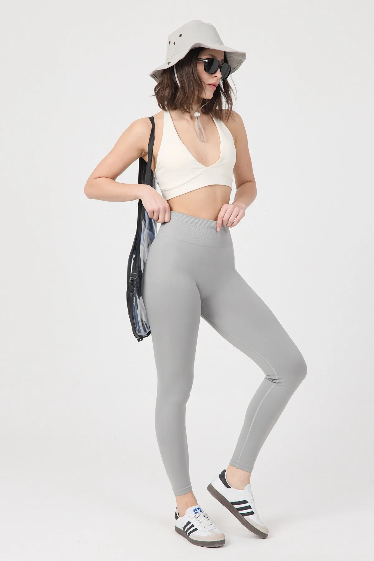 Kadın Yüksek Bel Toparlayıcı Seamless Gri Tayt