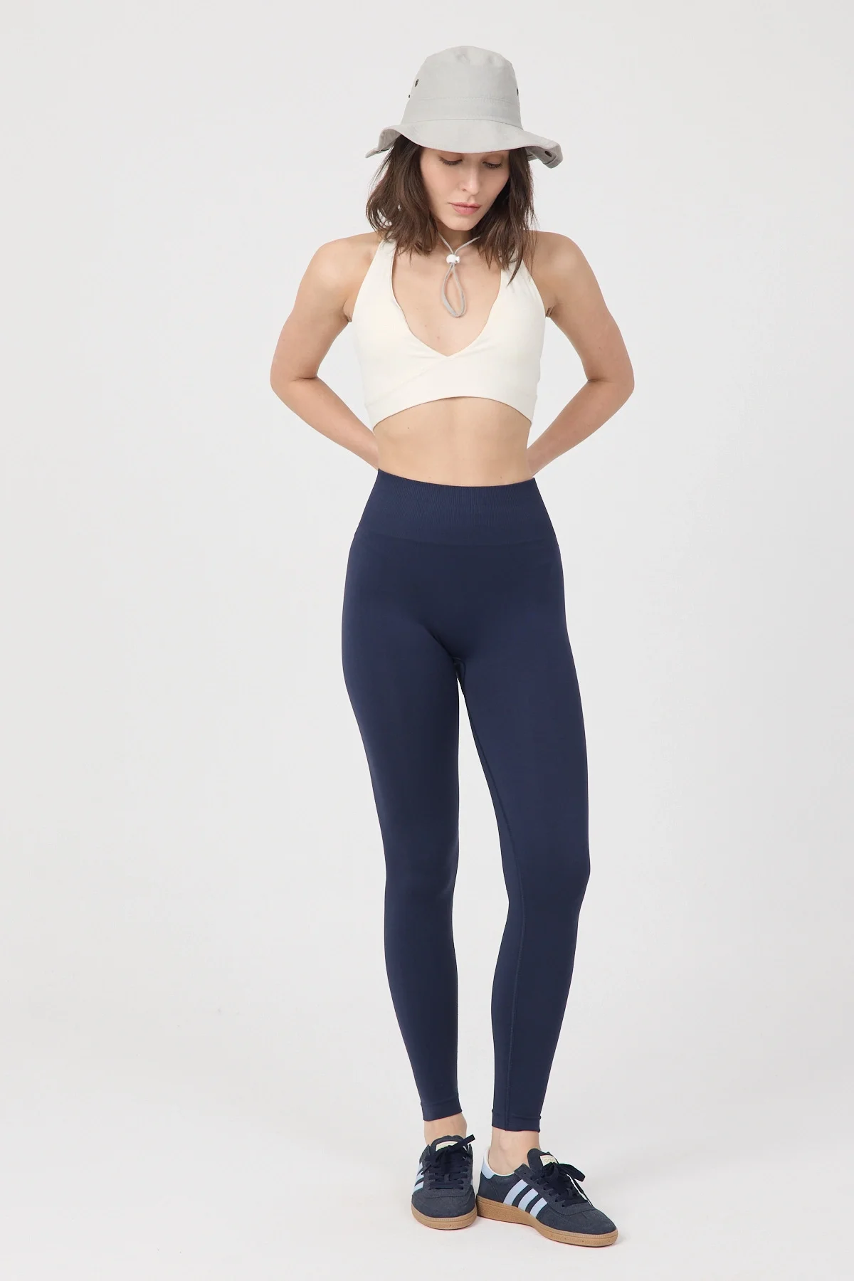 Kadın Yüksek Bel Toparlayıcı Seamless Lacivert Tayt