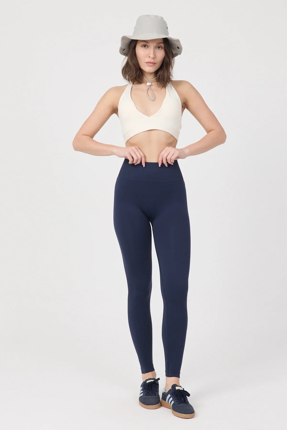 Kadın Yüksek Bel Toparlayıcı Seamless Lacivert Tayt