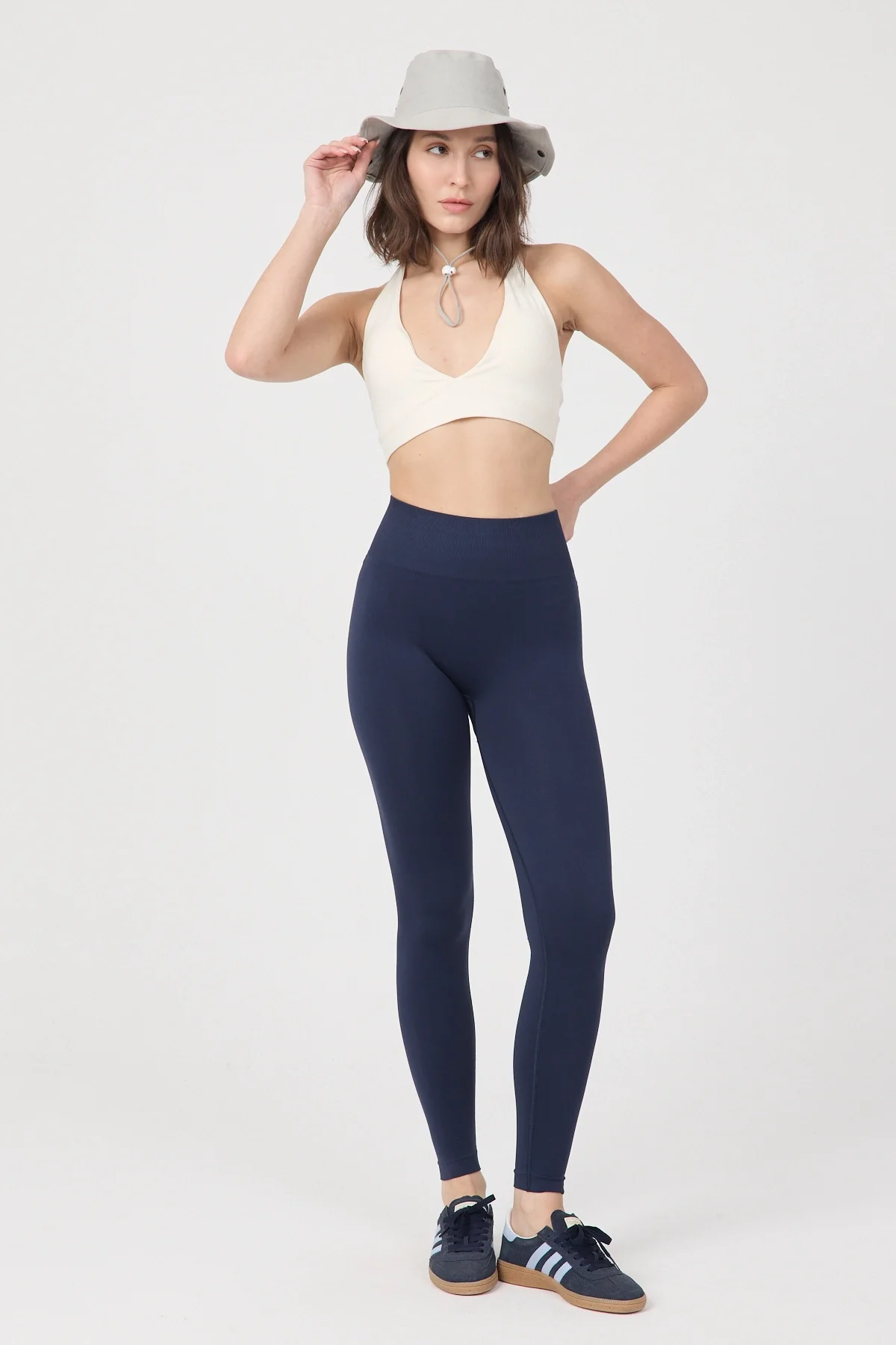 Kadın Yüksek Bel Toparlayıcı Seamless Lacivert Tayt